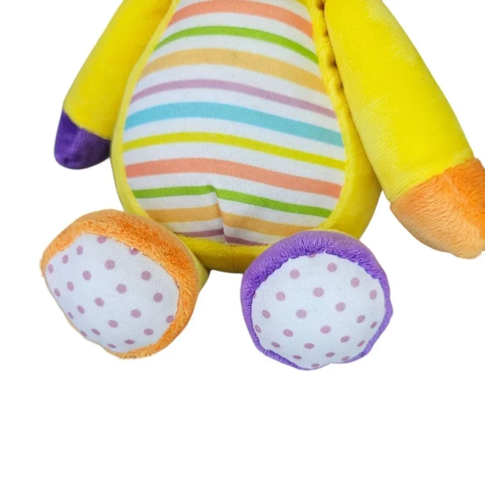 Baby Ganz Soft & Simple Giraffe Plush Stuffed Animal Yellow Rainbow Stripes 2015